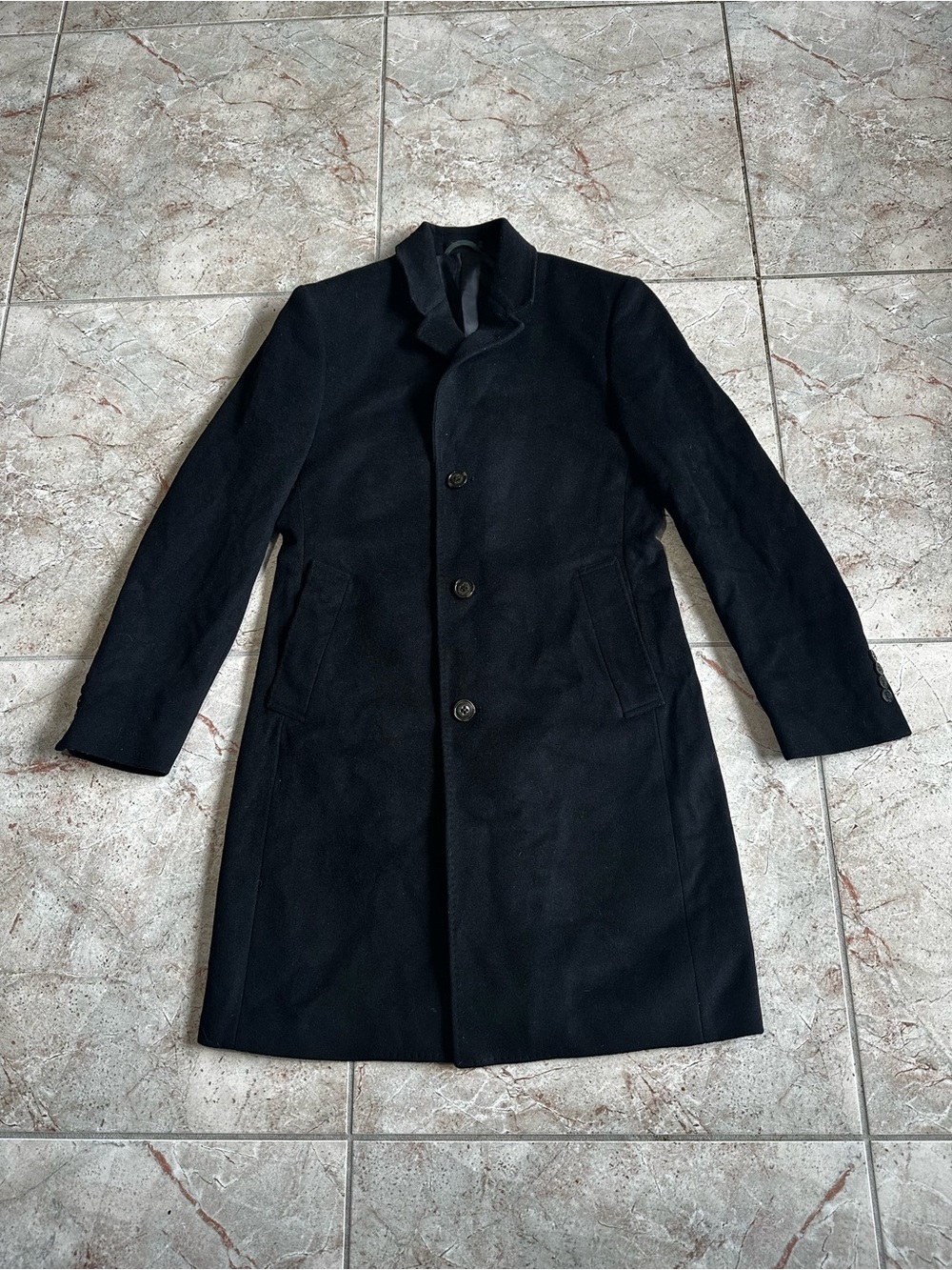 Lauren Ralph Lauren Black Wool Blend Coat